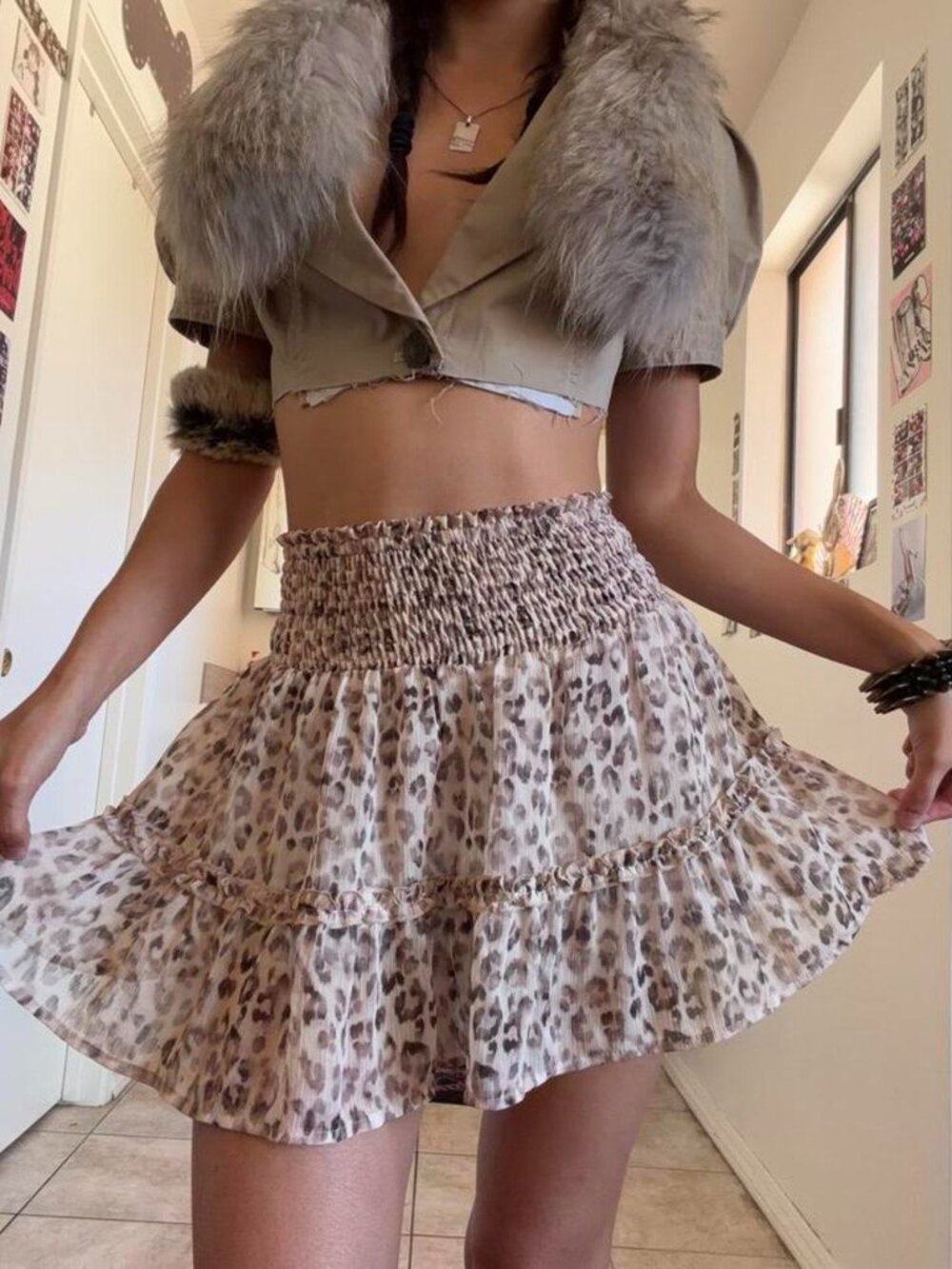 The Leopard Ruffle Micro Skirt